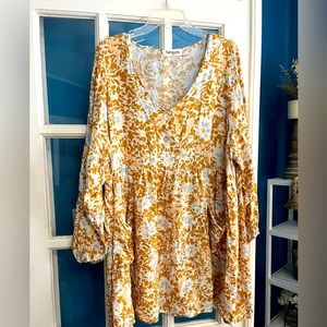 Impressions mini floral babydoll dress